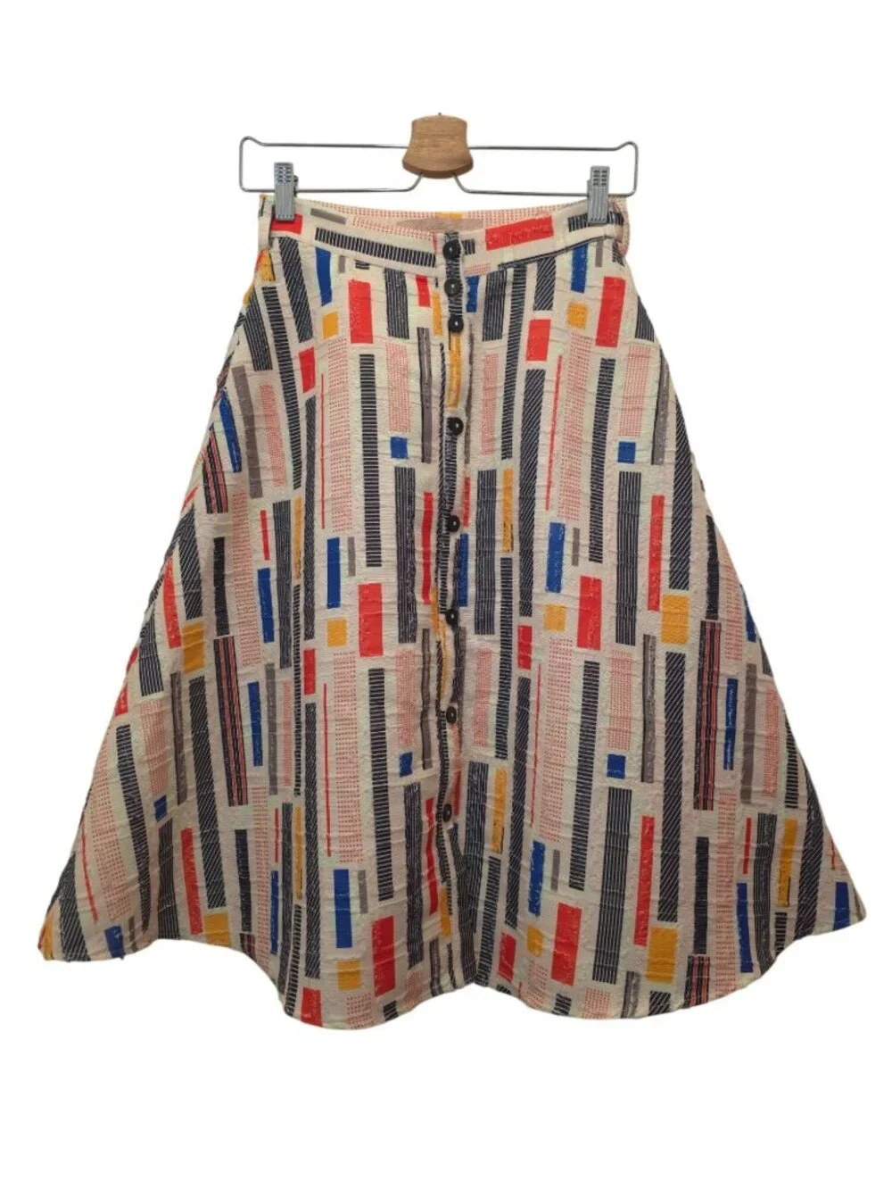 Anthropologie HUTCH Willem A-Line Retro-Inspired Geometric Patchwork Skirt Sz 2 - Picture 1 of 9
